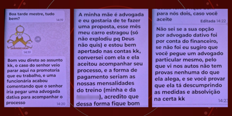 'Vou direto ao assunto kk': veja mensagens enviadas por estagiário do MP do Paraná que ofereceu advogada a acusado em troca de academia grátis