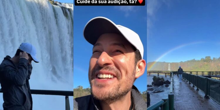 VÍDEO: influenciador emociona ao se gravar ouvindo som das Cataratas do Iguaçu pela primeira vez com aparelho auditivo