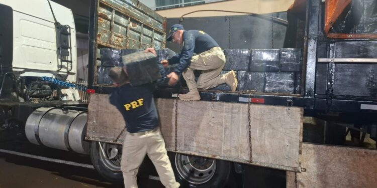 Carreta estraga, polícia vai ajudar e acaba encontrando mais de 2 toneladas de maconha no veículo na BR-277, no Paraná