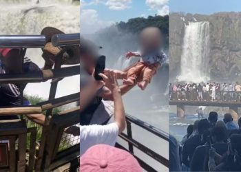 Turistas atrás de chapéu, celular e até foto com bebê: relembre episódios de imprudência nas Cataratas do Iguaçu